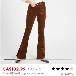 High-Rise Flare Stretch-Corduroy Pant brown